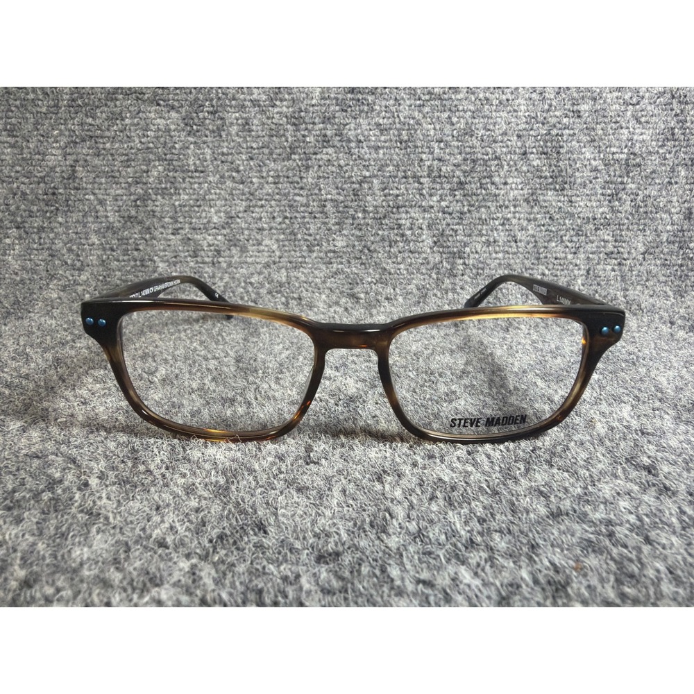 Steve Madden Graham Brown Horn Eyeglass Frames 52-17-140 Rectangular Tortoise